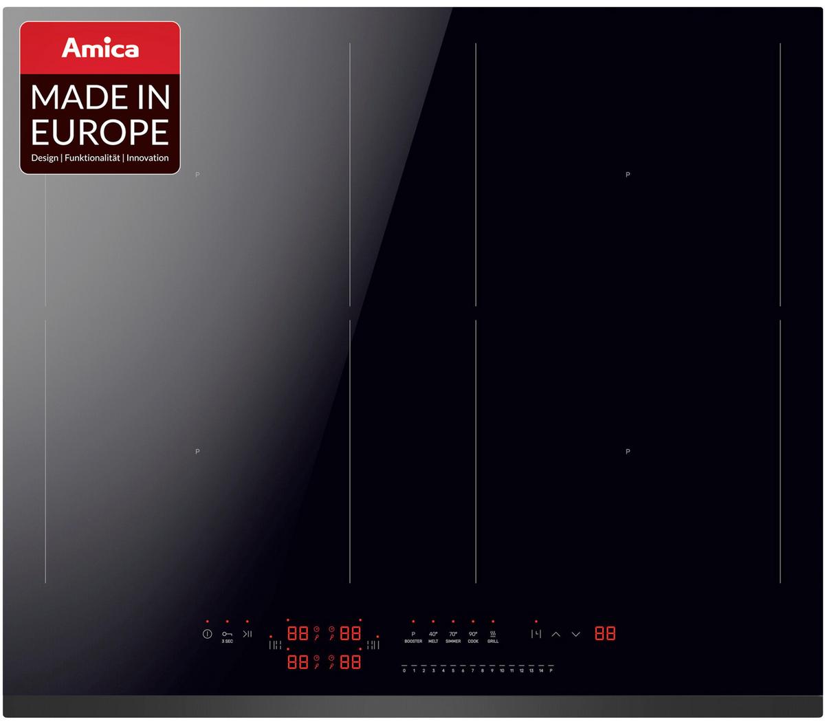 Induktionskochfeld kmi 776 660 F - Schwarz Hochglanz, Design, Glas (59,2/4,9/52,2cm) - Amica