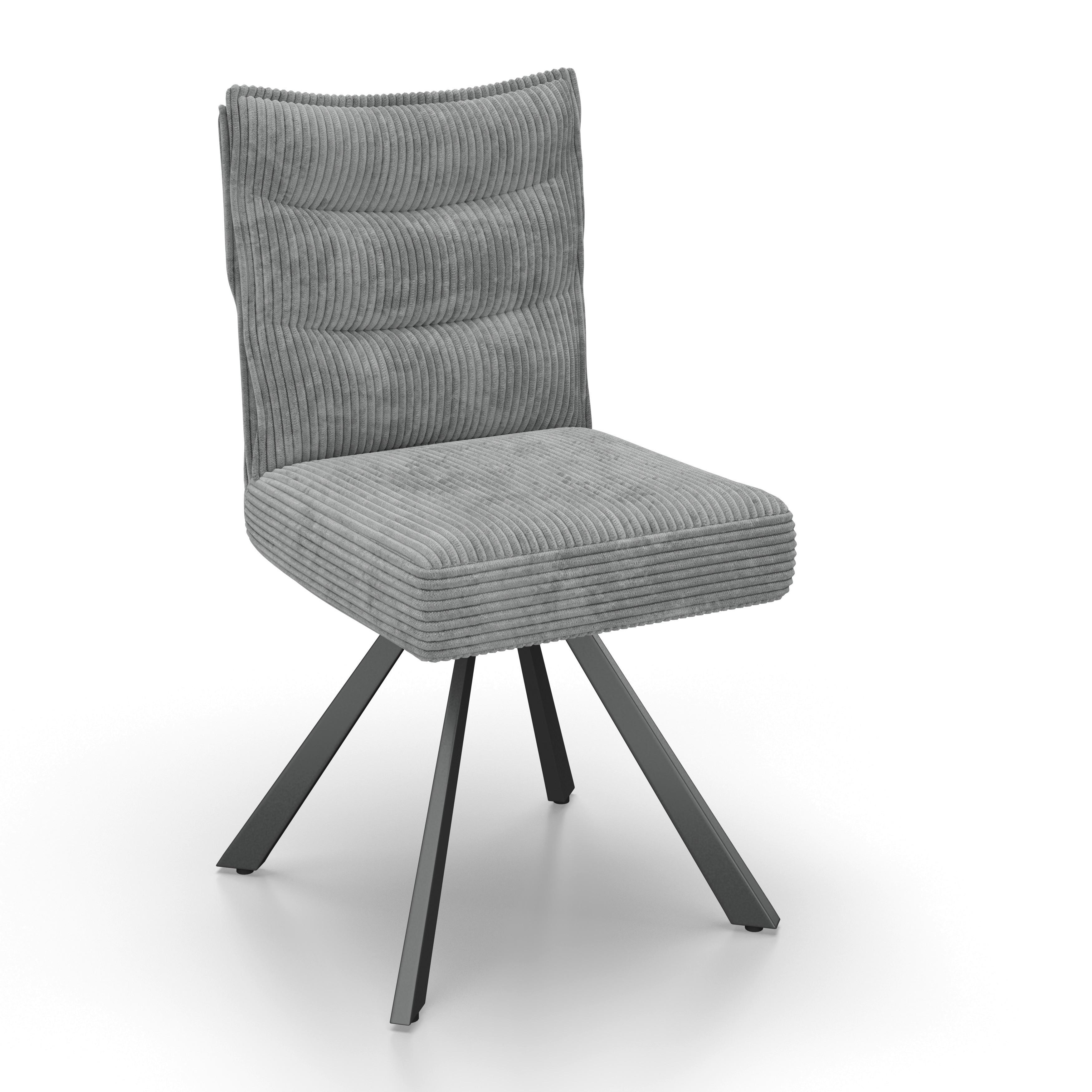Otoční židle FINA šedá - šedá/tmavě šedá, Moderní, kov/dřevo (49/91/64cm) - Bessagi Home