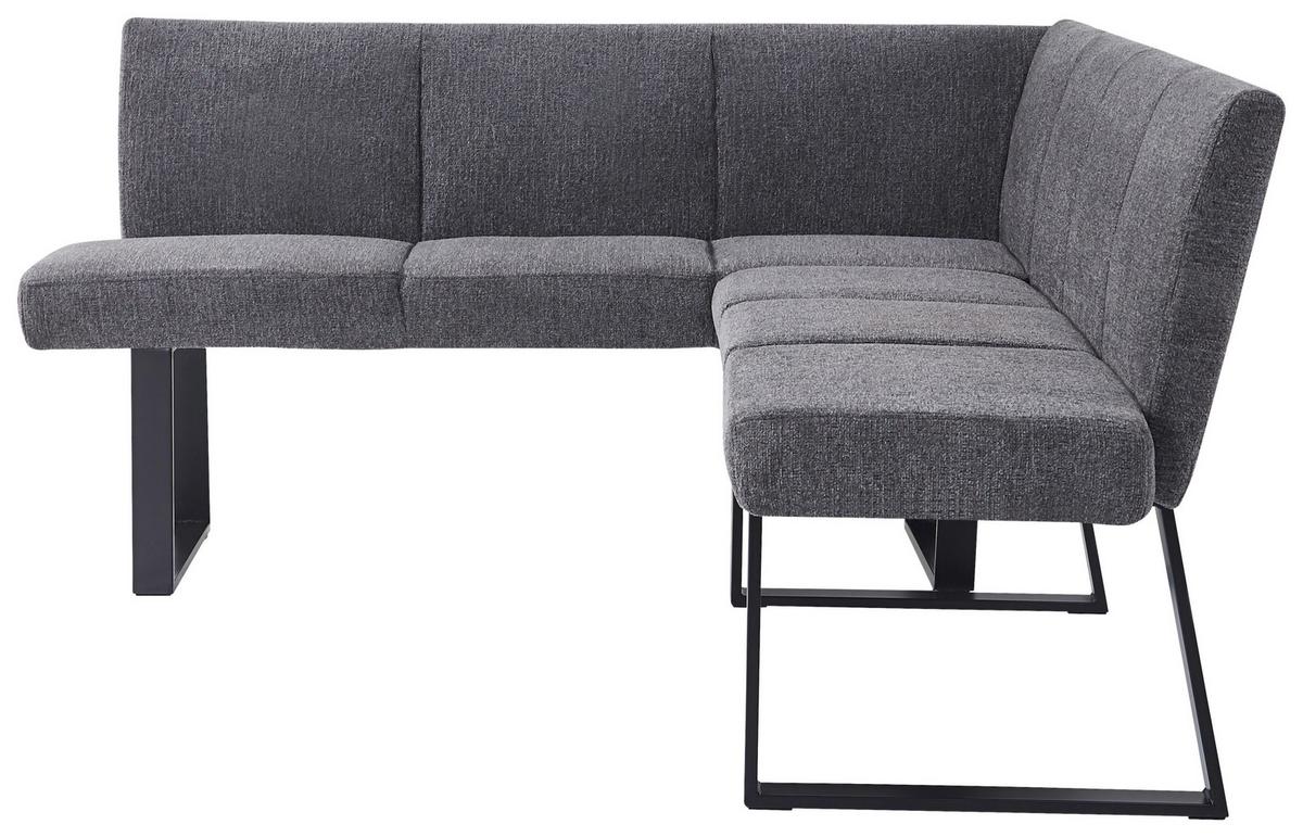 Eckbank Anthrazit/metallbeine Terri 150x190 Cm - Anthrazit/Schwarz, MODERN, Textil/Metall (150/190cm) - MID.YOU