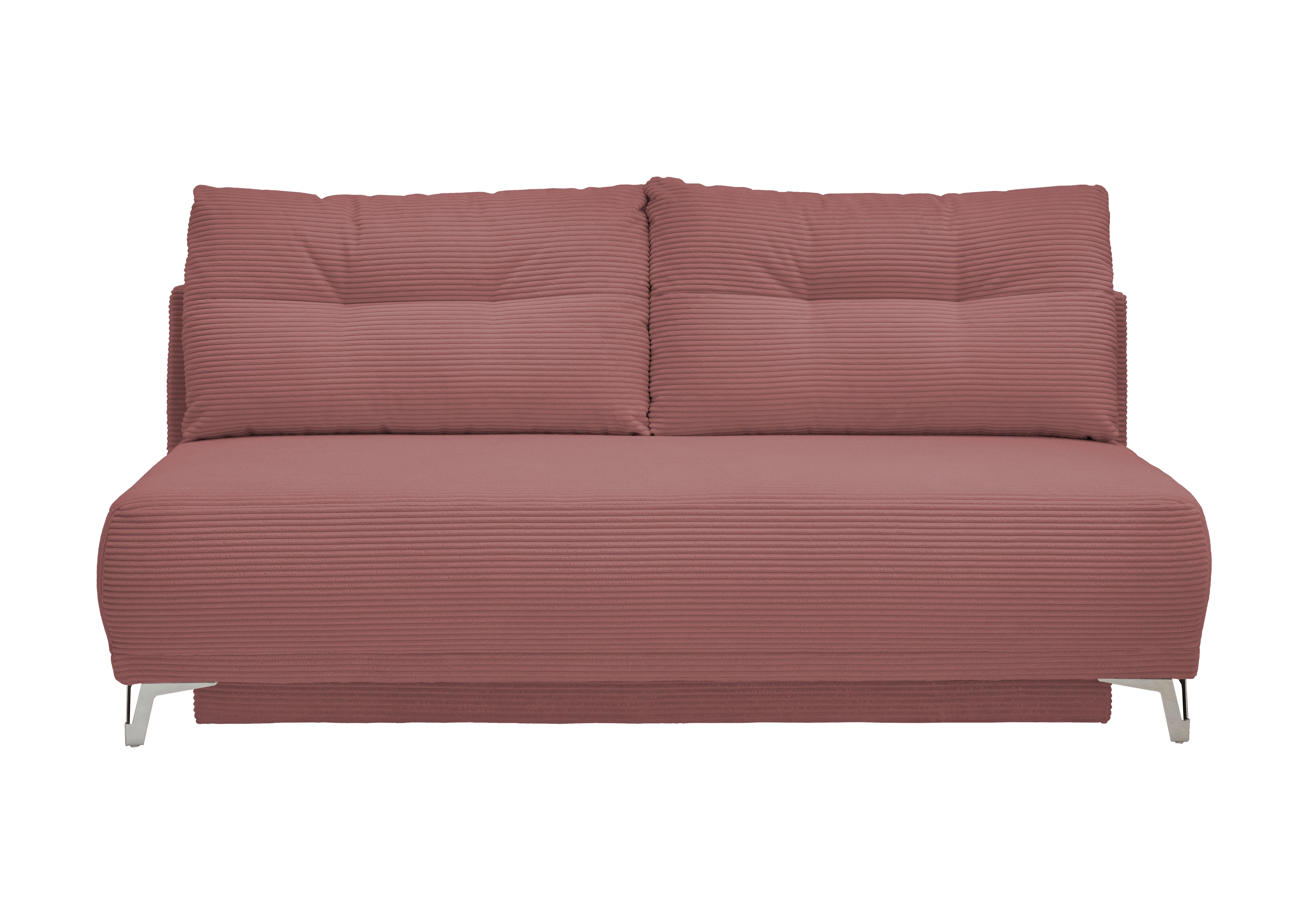Schlafsofa Ari Rot Koralle Cord, B: 198 cm - Chromfarben/Koralle, MODERN, Textil (198/90/100cm) - Livetastic