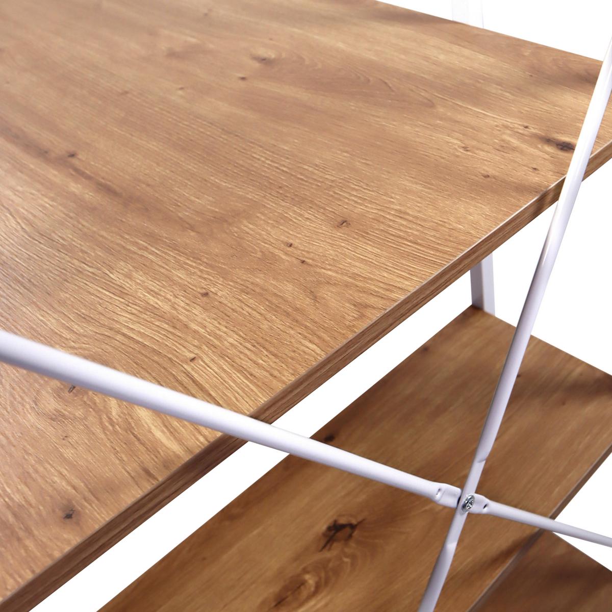 Computertisch Easy Up Weiß/Eichefarben L: 120cm - Eichefarben/Weiß, MODERN, Holz/Metall (120/60/72,5cm) - MID.YOU