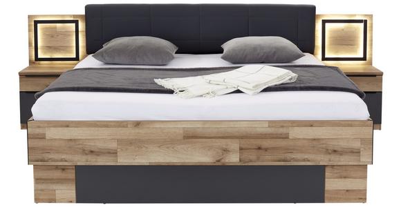 Bettkasten 2er-Set James B: 181 cm Graphit mit Rollen - Eichefarben/Graphitfarben, KONVENTIONELL, Holzwerkstoff/Kunststoff (181/27,5/199cm) - James Wood