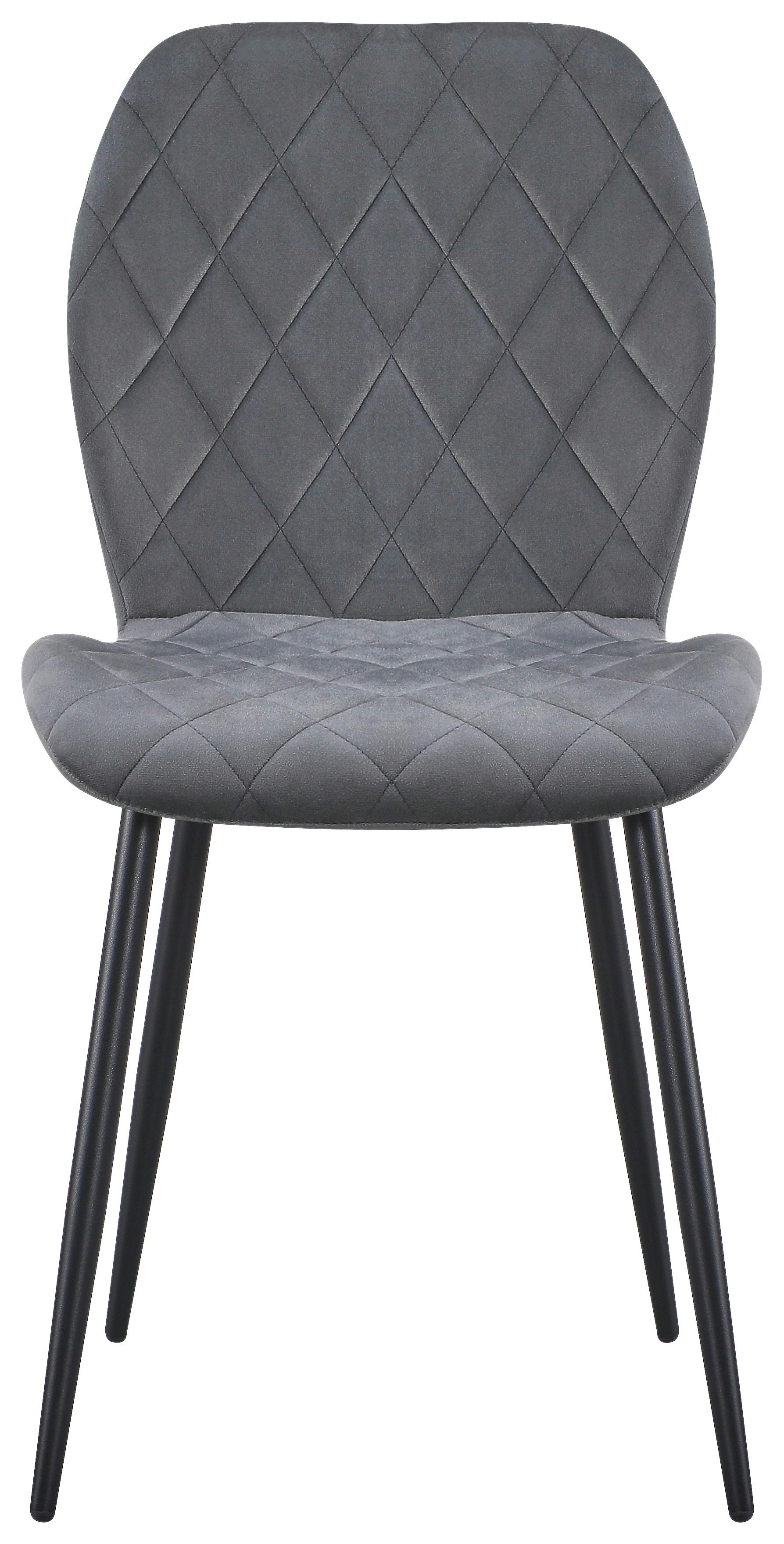 STOLIČKA ZOEY -GIGA- - čierna/tmavosivá, Basics, kov/textil (45.5/85/59.5cm) - Based