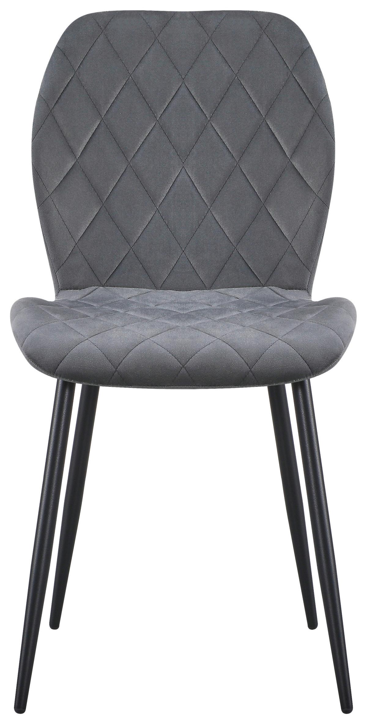 STOLIČKA ZOEY -GIGA- - čierna/tmavosivá, Basics, kov/textil (45.5/85/59.5cm) - Based