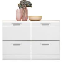Schuhschrank Auris Weiß/Eiche Dekor B: 120 cm - Eichefarben/Weiß, MODERN (120/82,7/37,1cm) - Luca Bessoni