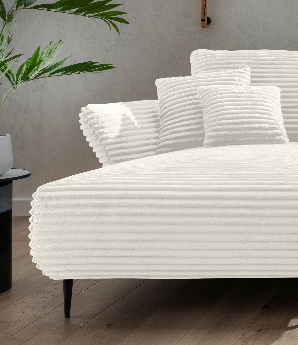 Ecksofa Vanilla Weiß S: 178x264-302 cm - Schwarz/Weiß, Design, Textil (178/264-302cm) - Livetastic