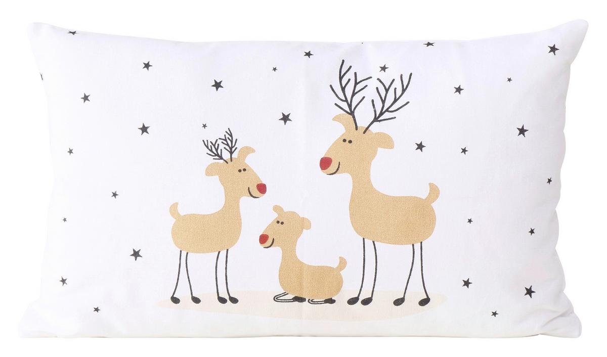 DEKORAČNÝ VANKÚŠ TIMBA - biela, textil (50/30cm) - Mömax