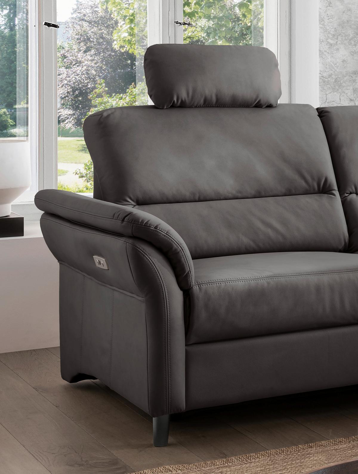 Ecksofa Cavoli Anthrazit S: 266x190 cm - Anthrazit/Schwarz, MODERN, Textil (266/190cm) - Livetastic