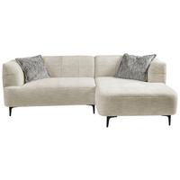 Ecksofa Lou Creme/schwarz, 247 Cm - Creme/Schwarz, Design, Textil (247/158cm) - MID.YOU