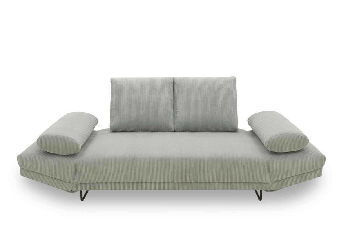 Schlafsofa Hellgrau B: 210 Cm - Hellgrau/Schwarz, Design, Textil (210/95/97cm) - MID.YOU