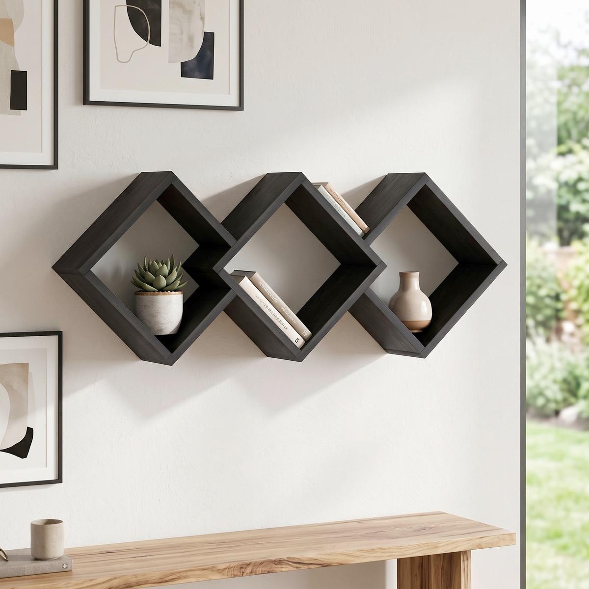WANDREGAL Galaxy Schwarz B: 102 cm - Schwarz, Design, Holzwerkstoff (102/42/20cm) - Livetastic