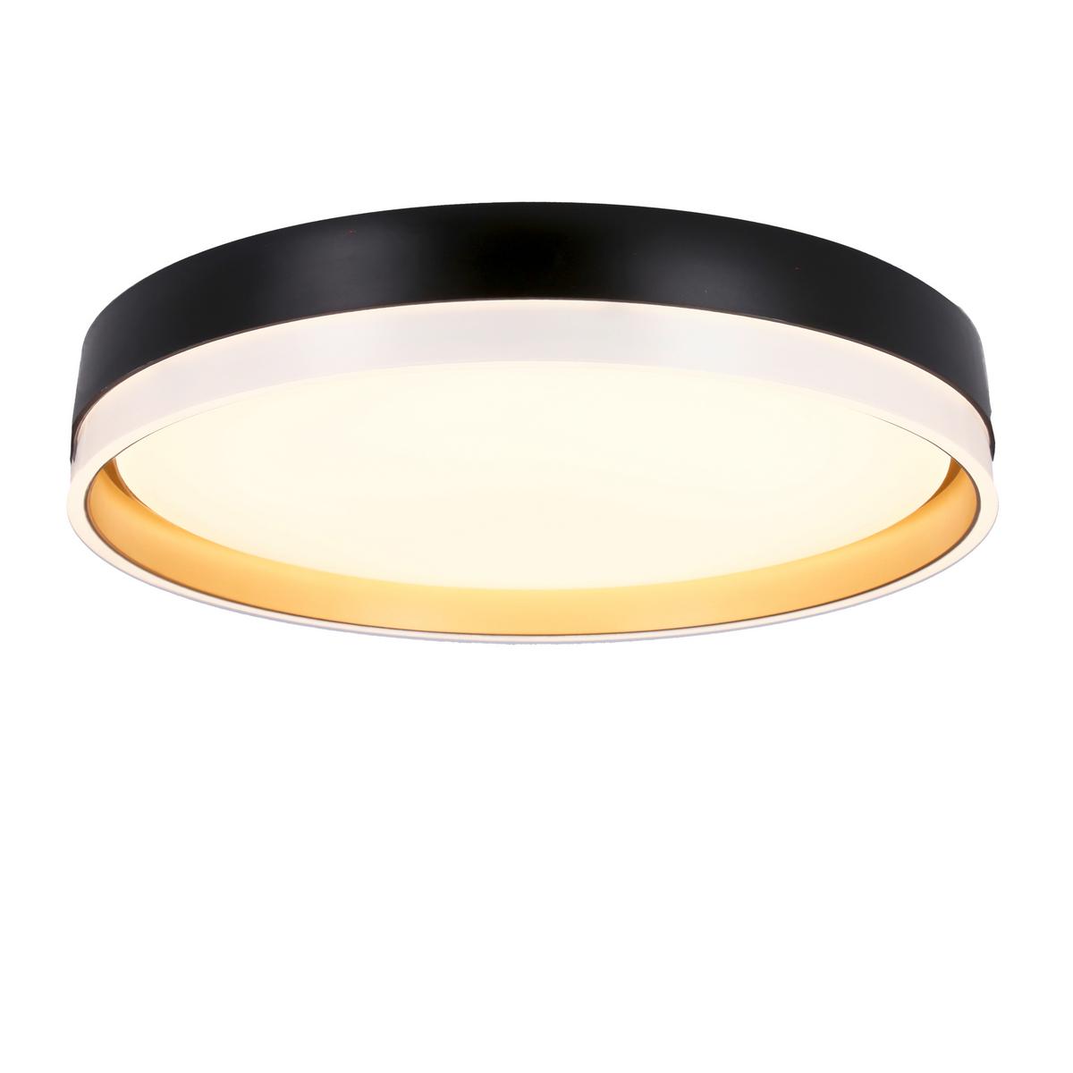 Led-deckenleuchte 13-11343 Florida - Goldfarben/Schwarz, KONVENTIONELL, Kunststoff/Metall (38/38/7.5cm)