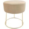 Hocker Marilyn Samt Creme Sitz Gepolstert H: 40,5 cm - Goldfarben/Creme, Design, Textil (35,5/40,5/35,5cm) - Echtwerk