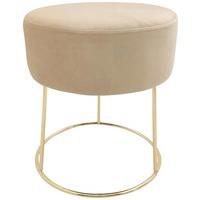 Hocker Marilyn Samt Creme Sitz Gepolstert H: 40,5 cm - Goldfarben/Creme, Design, Textil (35,5/40,5/35,5cm) - Echtwerk