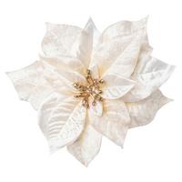 Weihnachtsdeko Blume Textil Clip - Creme, Basics, Textil (17cm)