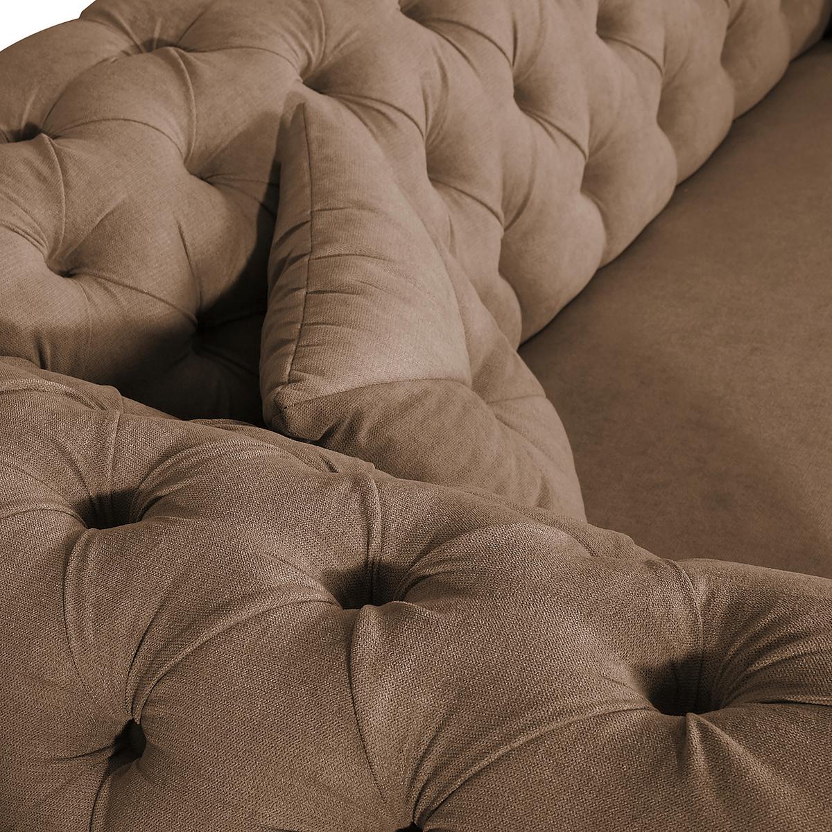 3-Sitzer-Sofa Preston Cappuccino B: 232 cm - Braun/Cappuccino, Design, Textil (232/79/97cm) - Livetastic