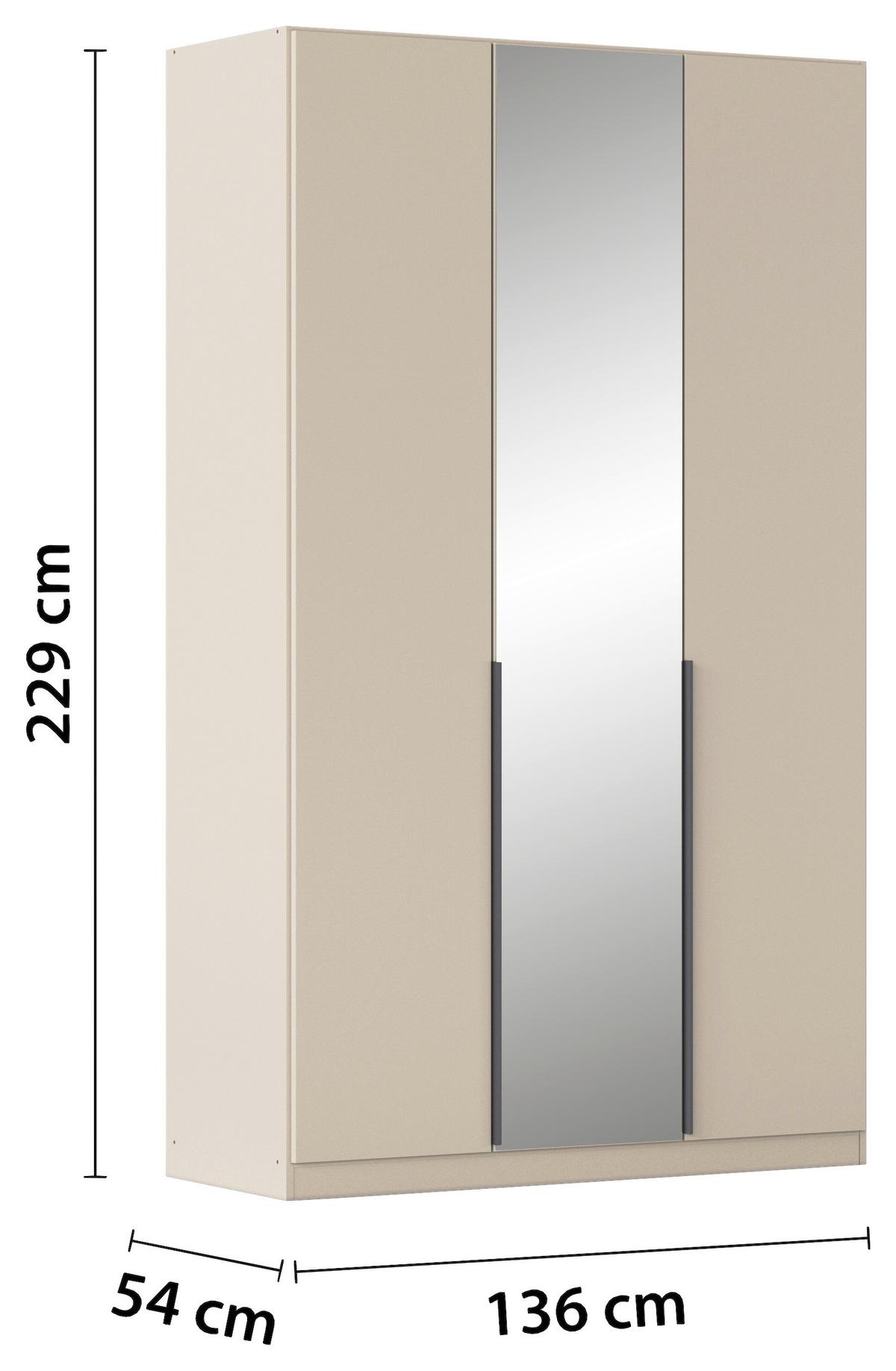 Drehtürenschrank Alabama Champagner B: 136 Cm - Champagner, MODERN, Holzwerkstoff (136/229/54cm) - Rauch Möbel