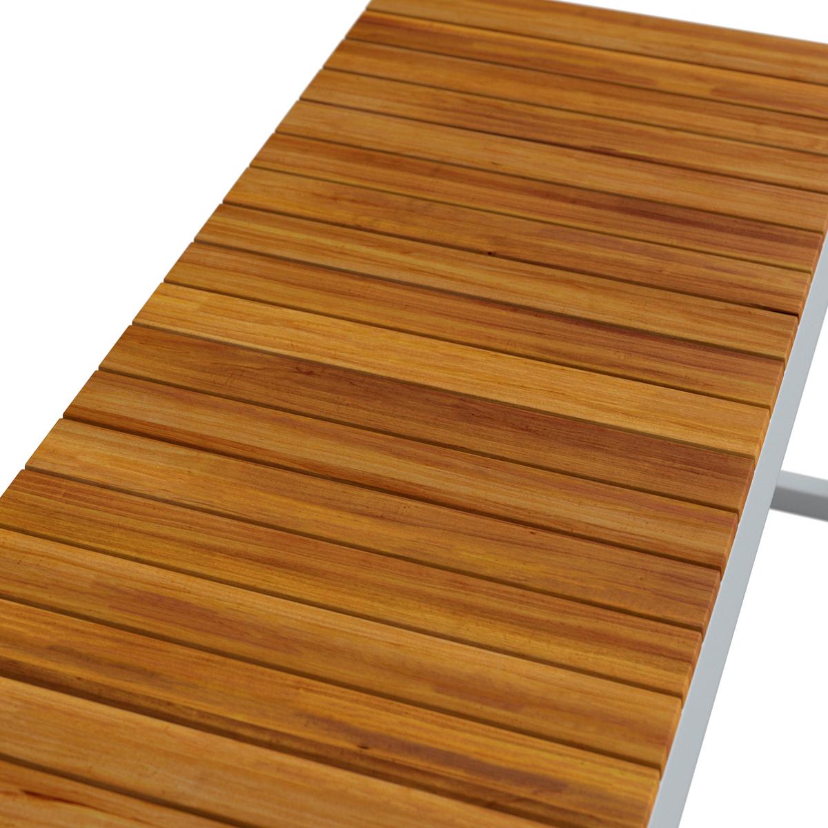 Terasová sedacia súprava ARIELLA - farba akácie/svetlosivá, Modern, kov/drevo (160/88/65cm) - Bessagi Garden