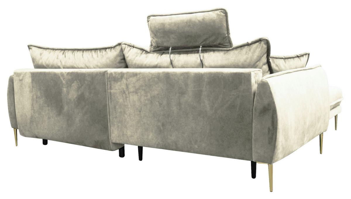 Ecksofa Whisper Creme S: 196x264 cm - Goldfarben/Creme, Design, Textil (196/264cm) - MID.YOU