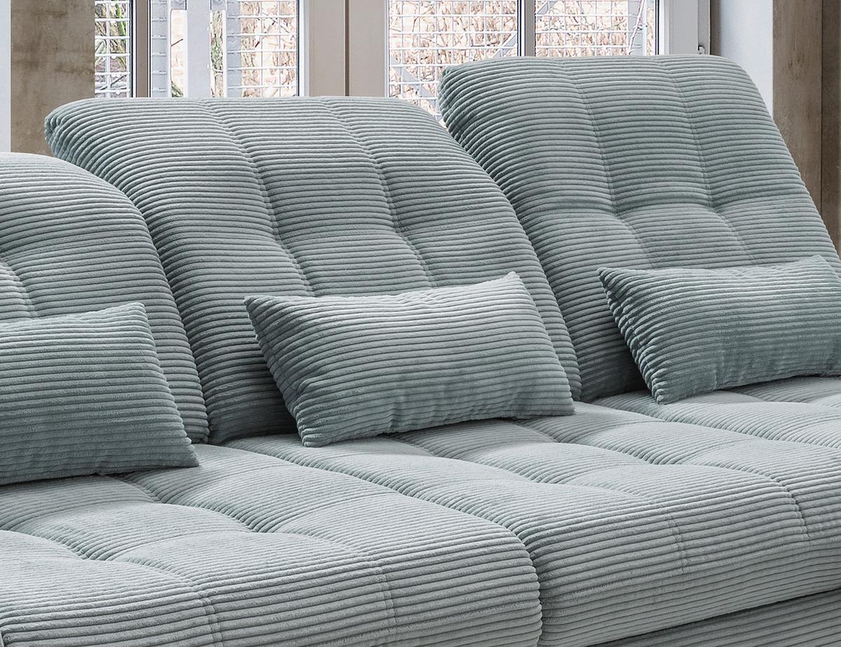 Ecksofa mit Bettkasten Rigatti Hellblau S: 314x184 cm - Schwarz/Hellblau, MODERN, Textil (314/184cm) - Livetastic