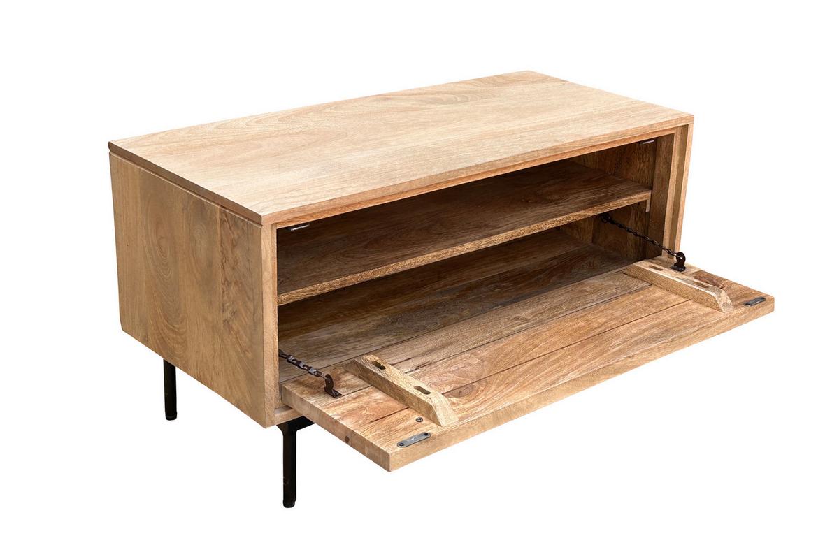 SCHUHSCHRANK Naturfarben/Schwarz B: 85cm - Schwarz/Naturfarben, Design, Holz/Metall (85/45/40cm) - MID.YOU