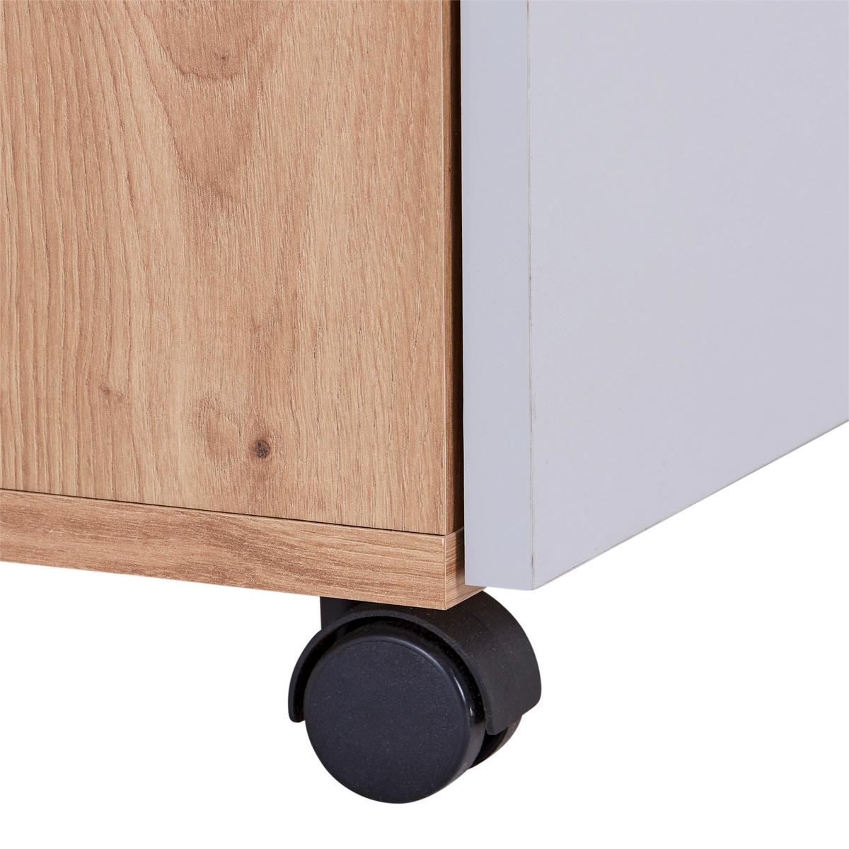 NÍZKÁ KOMODA JOHNNY - šedá/dub artisan, Moderní, kompozitní dřevo (138/51,5/40cm)