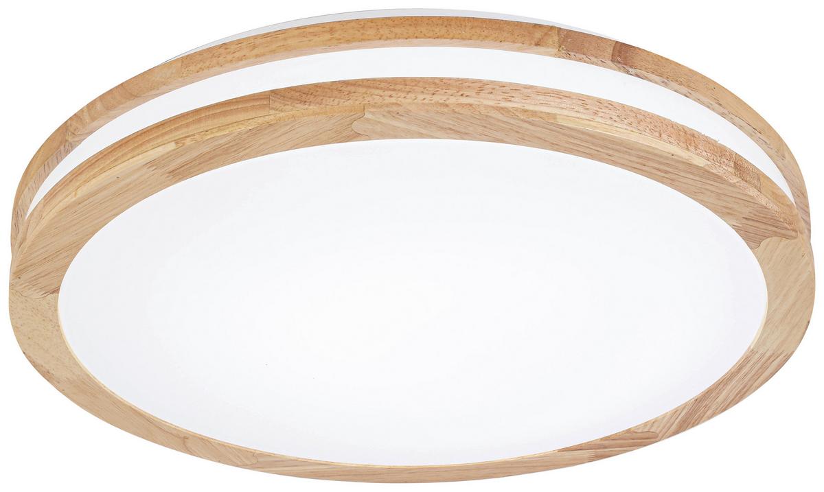 LED-Deckenleuchte Belinda - Eichefarben/Weiß, MODERN, Holz/Kunststoff (45/7,5cm) - Luca Bessoni