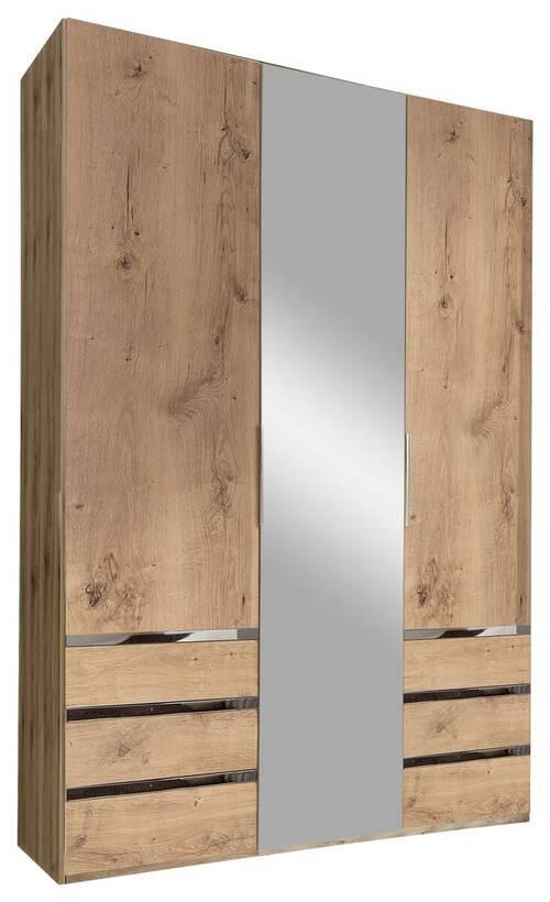 Drehtürenschrank Mit Spiegel 150cm Level 36a, Eichen Dekor - Eichefarben/Silberfarben, MODERN, Glas/Holzwerkstoff (150/216/58cm) - MID.YOU