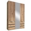 Drehtürenschrank Mit Spiegel 150cm Level 36a, Eichen Dekor - Eichefarben/Silberfarben, MODERN, Glas/Holzwerkstoff (150/216/58cm) - MID.YOU
