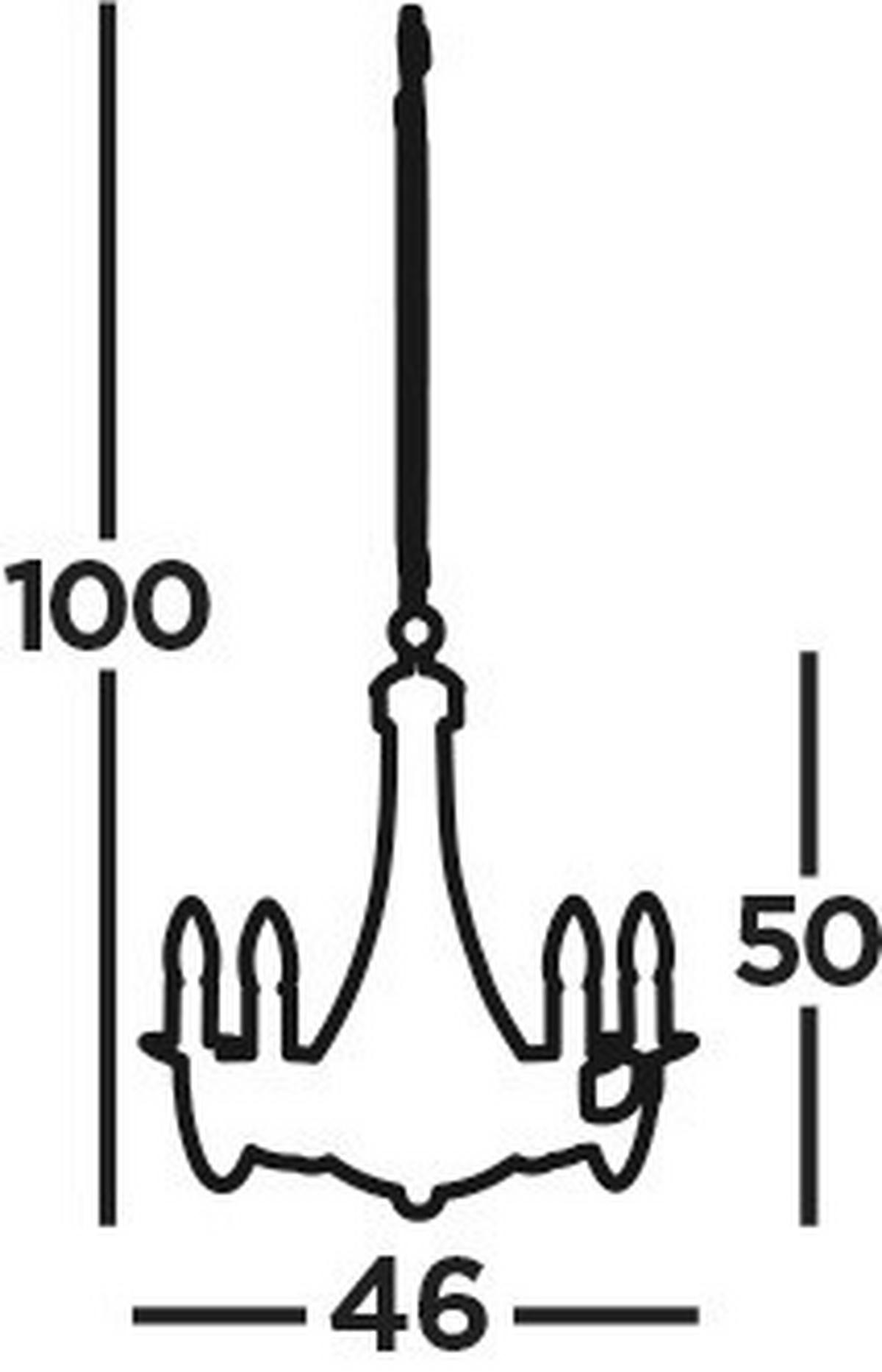 Kronleuchter Maypole 5-Flammig Silberfarben, höhenverstellbar - Silberfarben, LIFESTYLE, Metall (46/120cm)