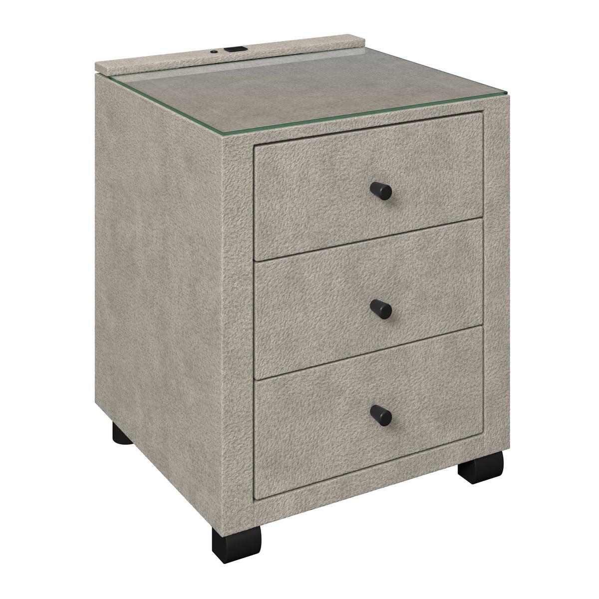 Nachtkästchen Elysia Naturfarben, B: 48cm - Naturfarben, Trend, Glas/Holz (48cm) - Luca Bessoni