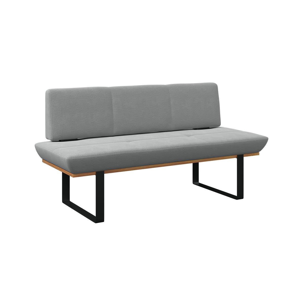 Sitzbank Tristan Webstoff hellgrau, B: 170cm - Hellgrau/Schwarz, MODERN, Holz/Textil (170/48/90cm) - James Wood