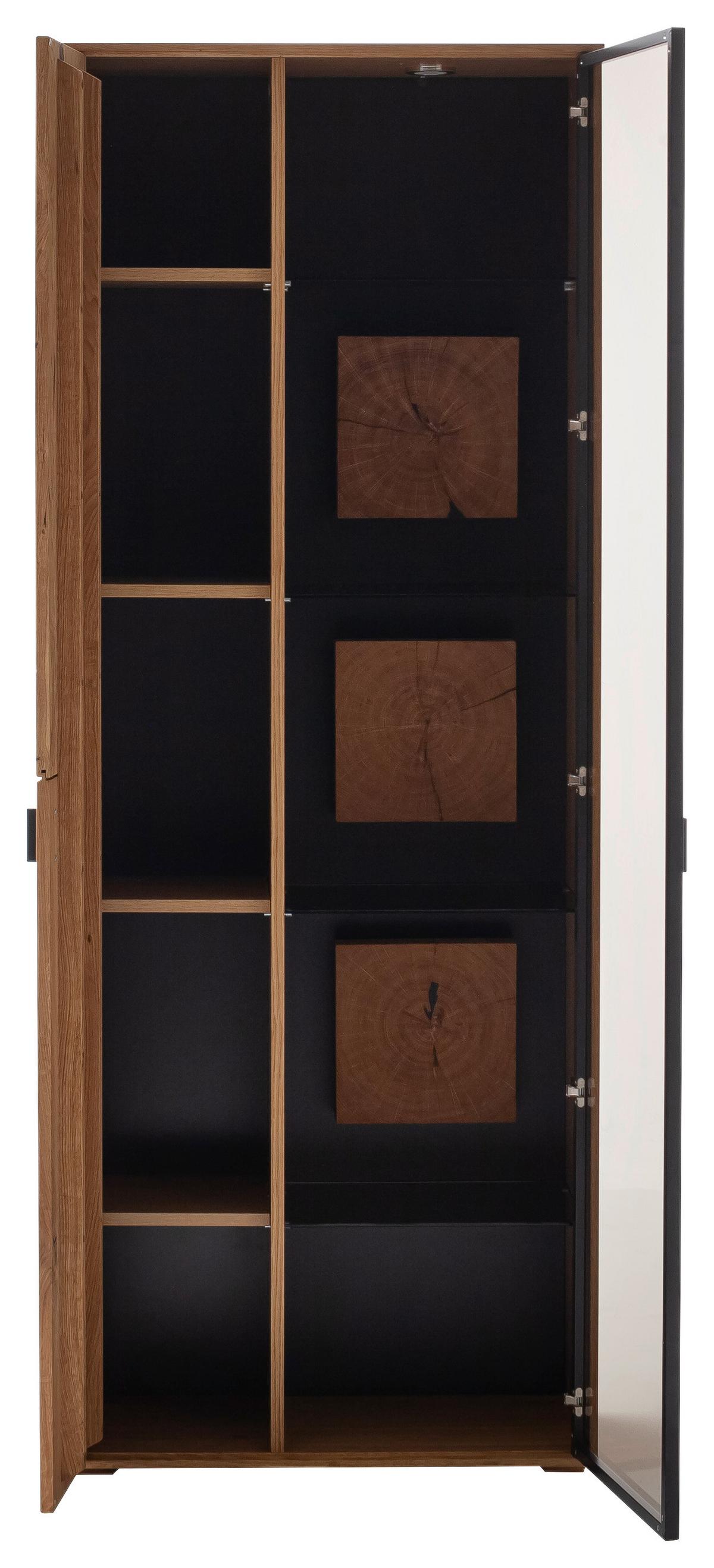 Vitrine Assini Wildeiche B: 78 cm - Wildeiche, Design, Glas/Holz (78/206/37cm) - MID.YOU
