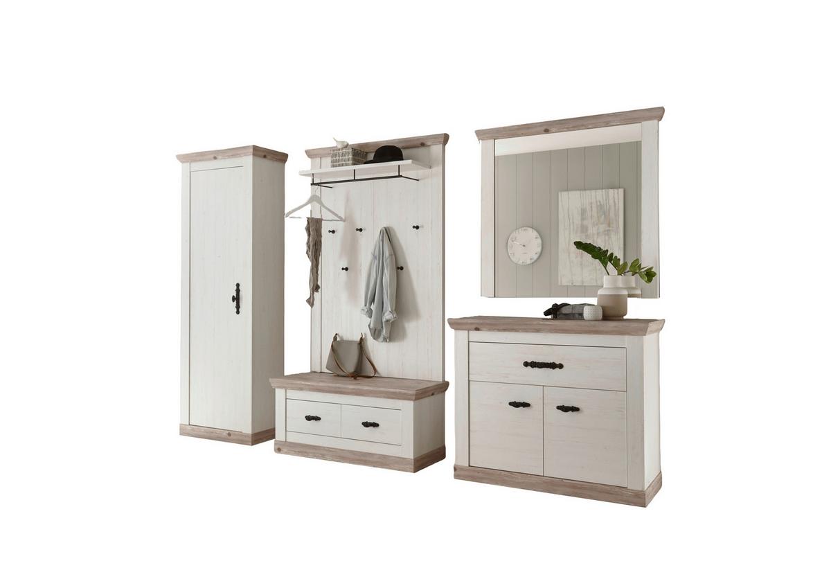 Garderobe Florenz Pinienfarbe/Hellbraun 307cm - Hellbraun/Pinienfarben, Design, Holzwerkstoff (307/201/45cm) - MID.YOU