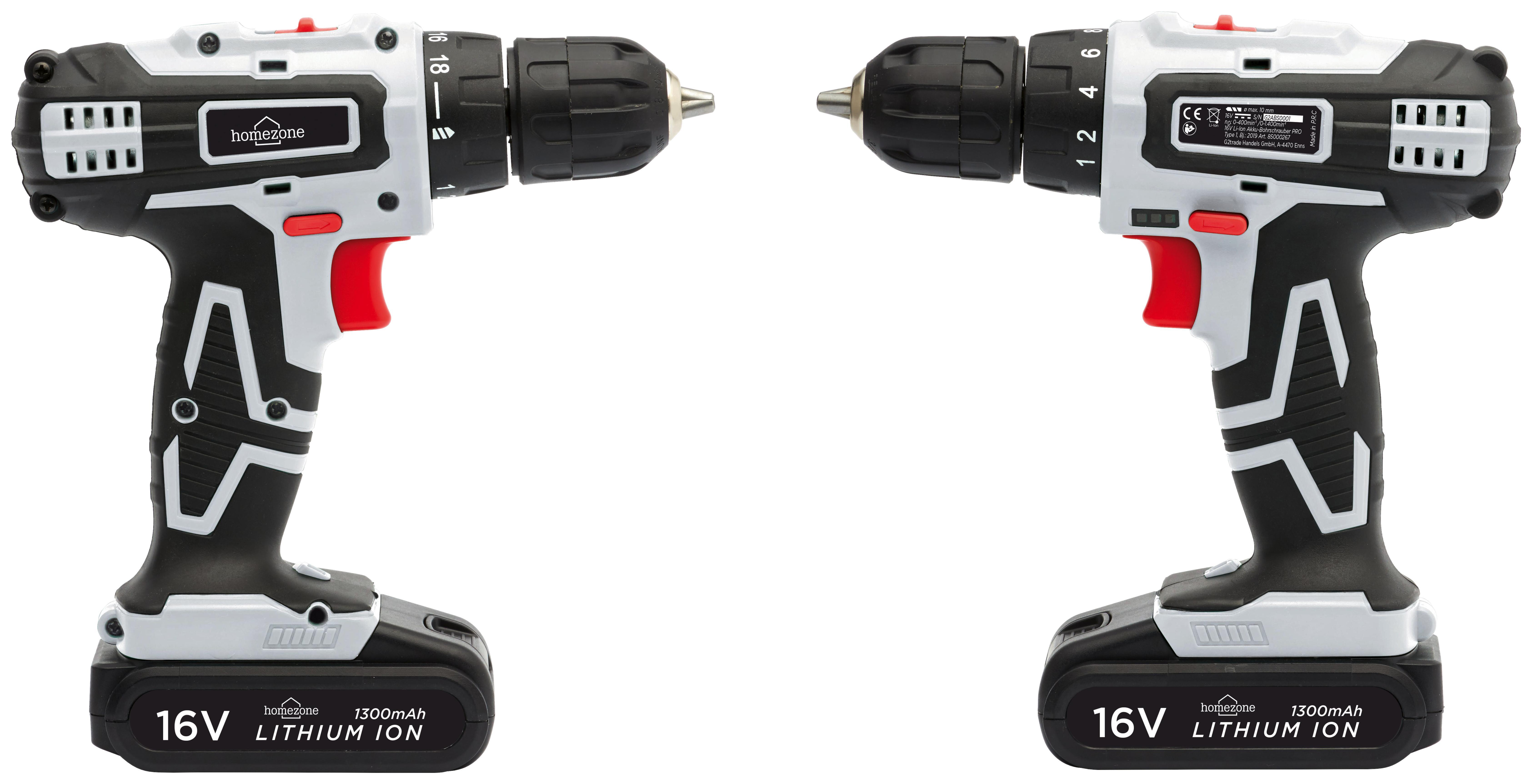 Akkuschrauber Pro - Schwarz/Weiß, Basics, Kunststoff/Metall (23/16,5/6cm) - Homezone