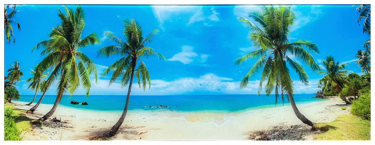 Glasbild Can - Multicolor, KONVENTIONELL, Glas/Metall (90/30/0,7cm) - Luca Bessoni