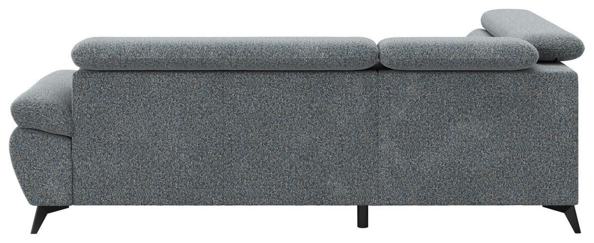 Ecksofa mit Bettfunktion Hudson, Chenille grau - Schwarz/Grau, KONVENTIONELL, Textil (207/256cm) - Sembella
