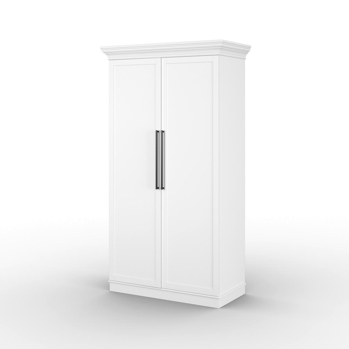 Kredenc Alvaro, š: 122 cm - bílá/černá, Moderní, kov/kompozitní dřevo (121,5/220/55,5cm) - Bessagi Home