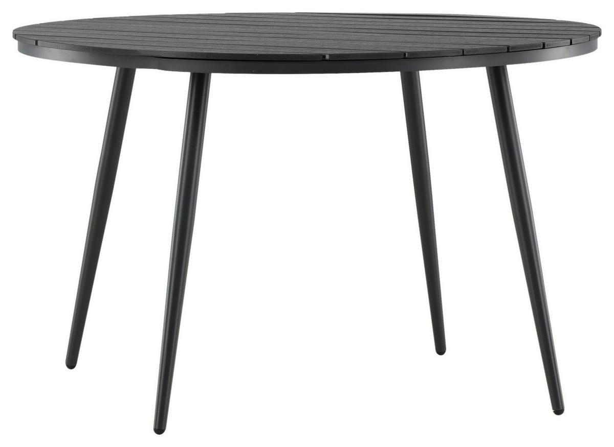 Gartentisch Break Aluminium D: 120cm - Schwarz, KONVENTIONELL, Kunststoff/Metall (120/74cm) - Gardenson