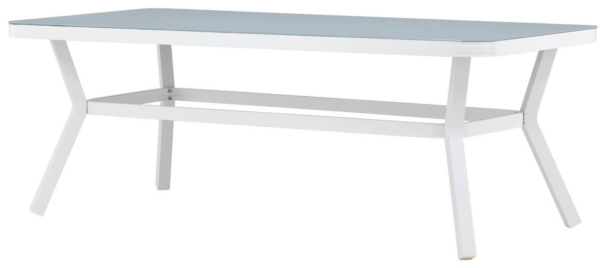 Gartentisch Virya - Weiß, KONVENTIONELL, Stein/Metall (200/100/74cm) - Gardenson