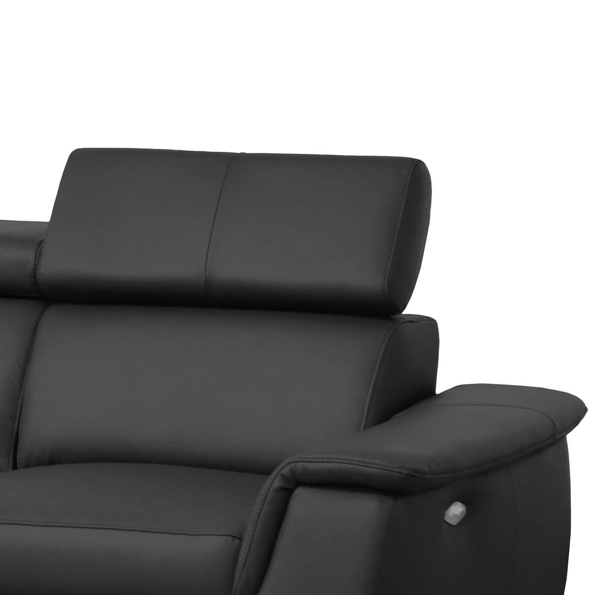 Ecksofa Lince Schwarz S: 197x257 Cm - Chromfarben/Schwarz, Design, Leder/Textil (197/257cm) - Livetastic