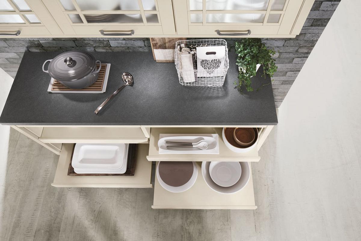 Einbauküche Yale Frei Planbar Landhausstil - Creme, MODERN, Holzwerkstoff - Vertico
