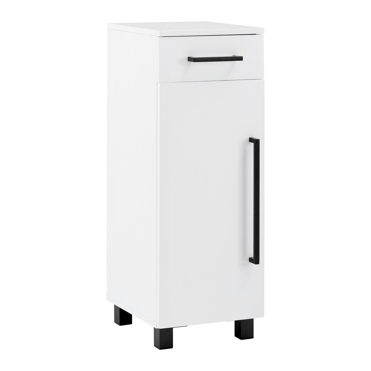 Spodní skříňka MARIANNE bílá - bílá/černá, Moderní, kov/kompozitní dřevo (30/84/35cm) - Bessagi Home