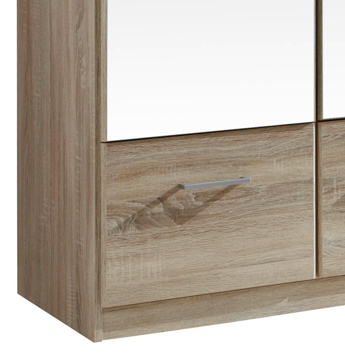 Drehtürenschrank Mit Spiegel 180cm Imago, Sägerau Dekor - Eichefarben, KONVENTIONELL, Glas/Holzwerkstoff (180/199/58cm) - MID.YOU