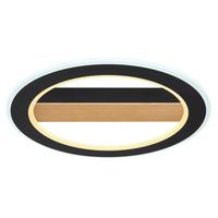 LED-Deckenleuchte Mattia ø 45 cm - Dunkelbraun/Opal, Basics, Holz/Kunststoff (45/5,5cm) - Globo