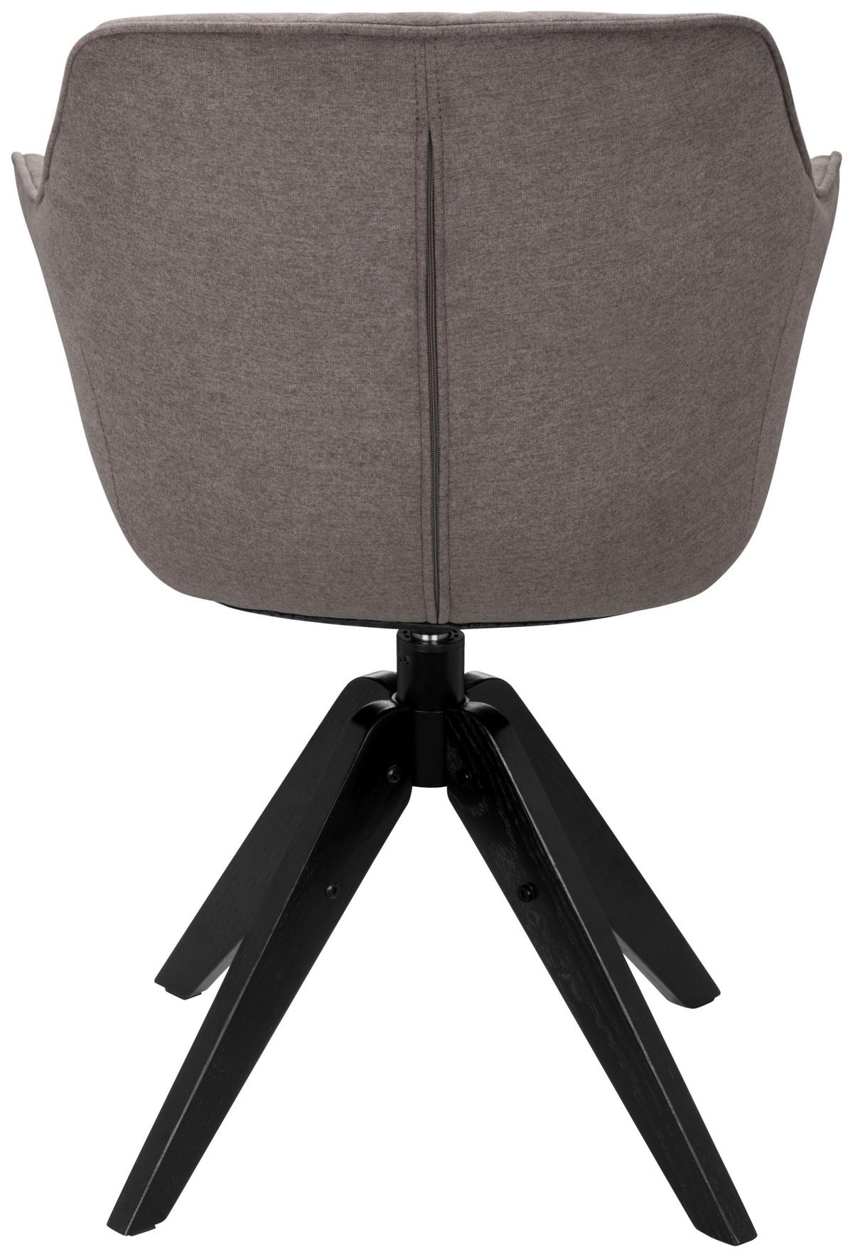 Armlehnstuhl Bellini Grau/schwarz Gepolstert - Schwarz/Grau, MODERN, Holz/Textil (60/88/57,5cm) - MID.YOU