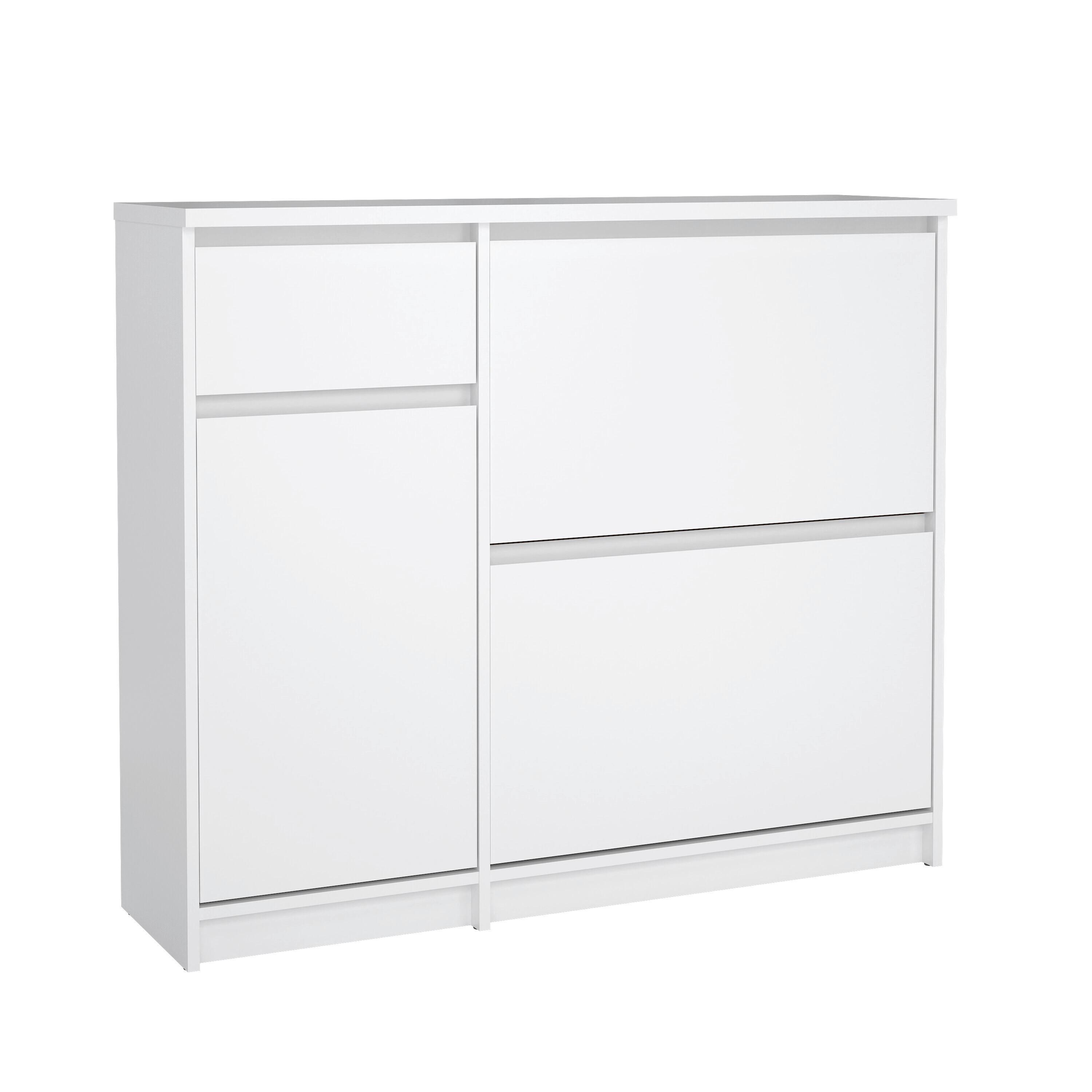 Schuhschrank Naia Weiß, Hochglanz, B: 108,9