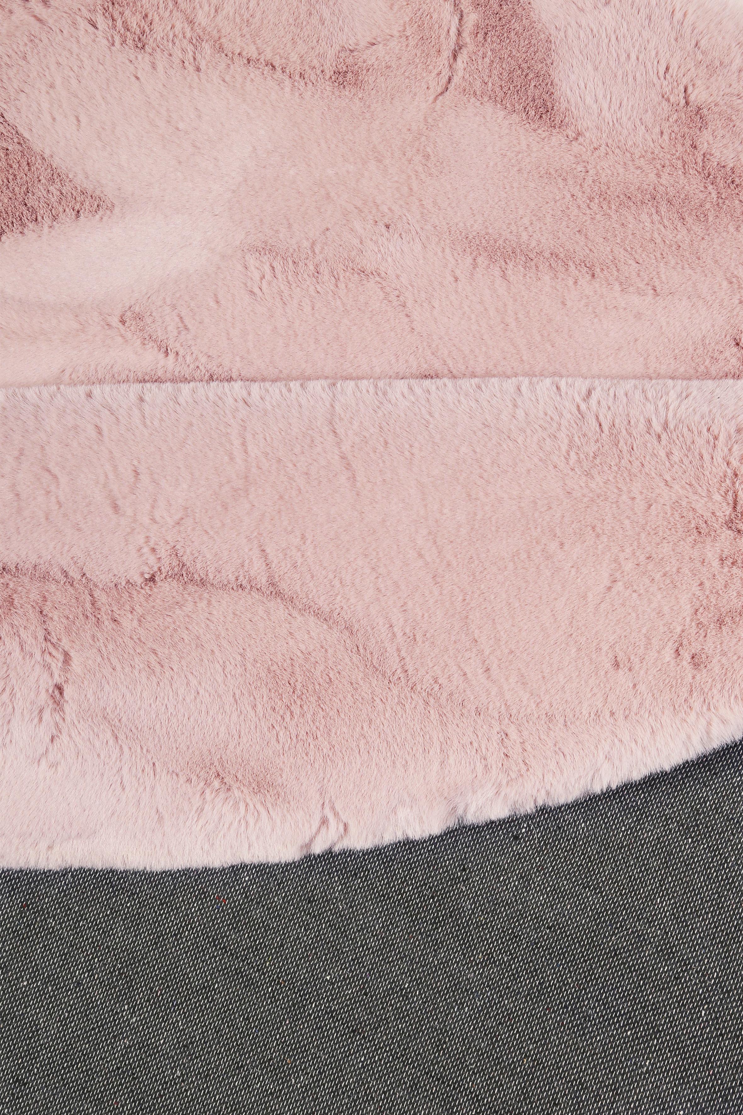 Hochflorteppich rund RELAXX aus Polyester in Rosa Detail