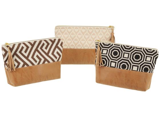 Kosmetiktasche Boho - Schwarz/Braun, LIFESTYLE, Leder/Textil (27/7.5/15cm) Kosmetiktasche Boho - Schwarz/Braun, LIFESTYLE, Leder/Textil (27/7.5/15cm)