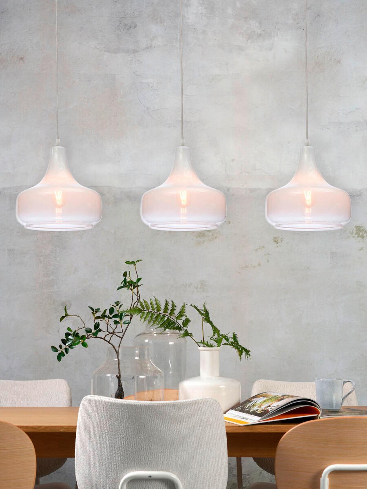 Hängeleuchte Reykjavik - Weiß, Trend, Glas (25/25cm) - It's about Romi